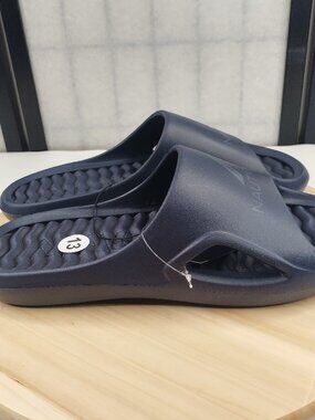 Nautica Kyan Navy Blue Comfort Waterproof Slide Sandals Men 13 NWT